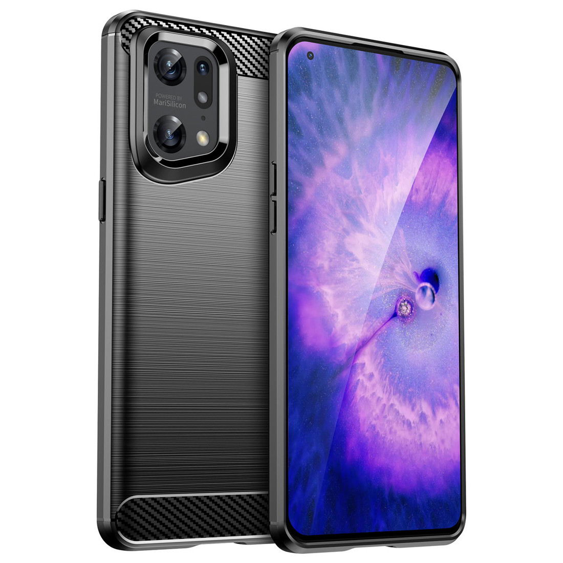 IZMAEL Oppo Find X5 Pro Puzdro Carbon Bush TPU  KP24407 čierna