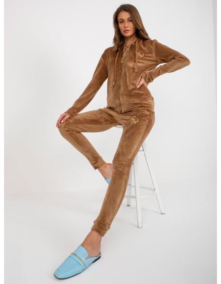 Dámsky komplet s nohavicami MELODY tmavo hnedý