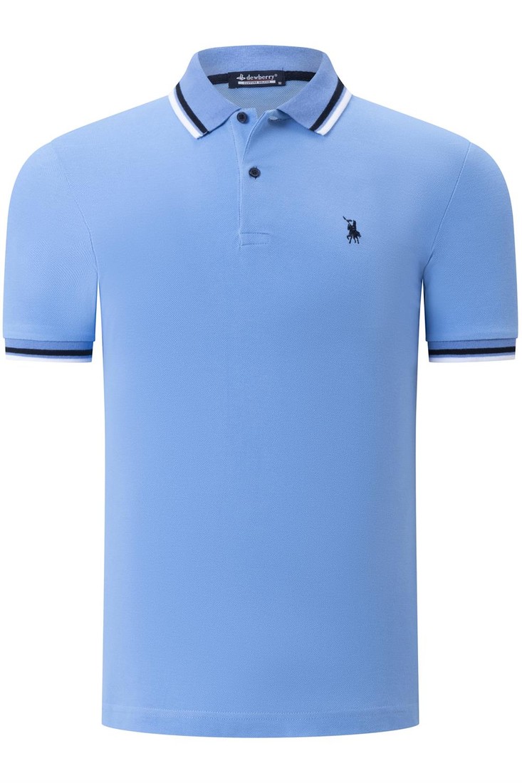 T8594 DEWBERRY MENS T-SHIRT-STRAIGHT LIGHT BLUE