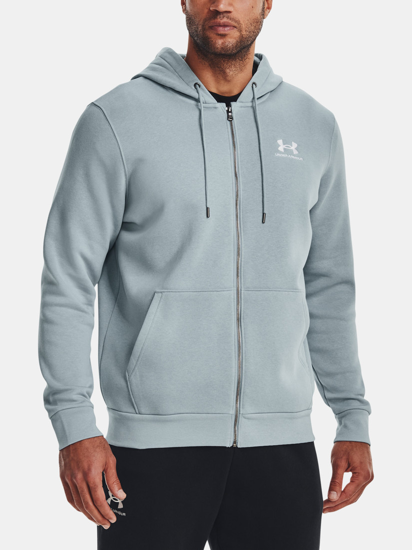 Under Armour Sweatshirt UA Essential Fleece FZ Hood-BLU - Men