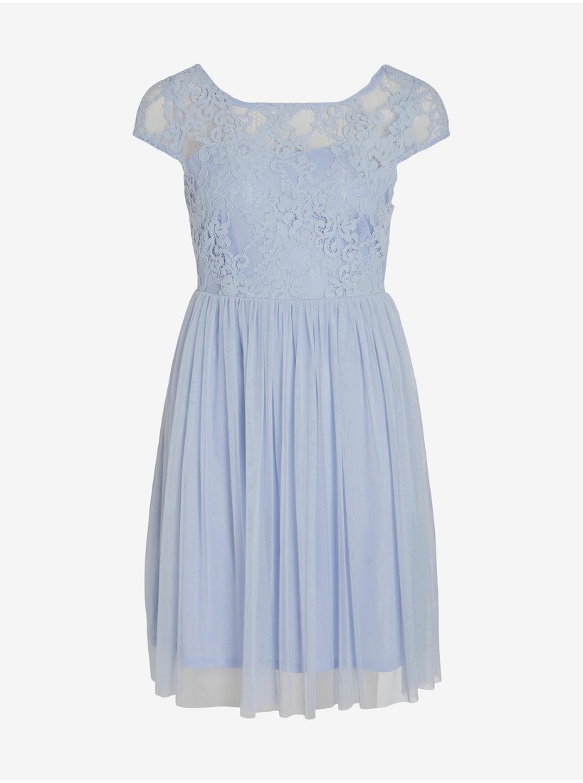 Light blue lady dress with lace VILA Ulcricana - Ladies