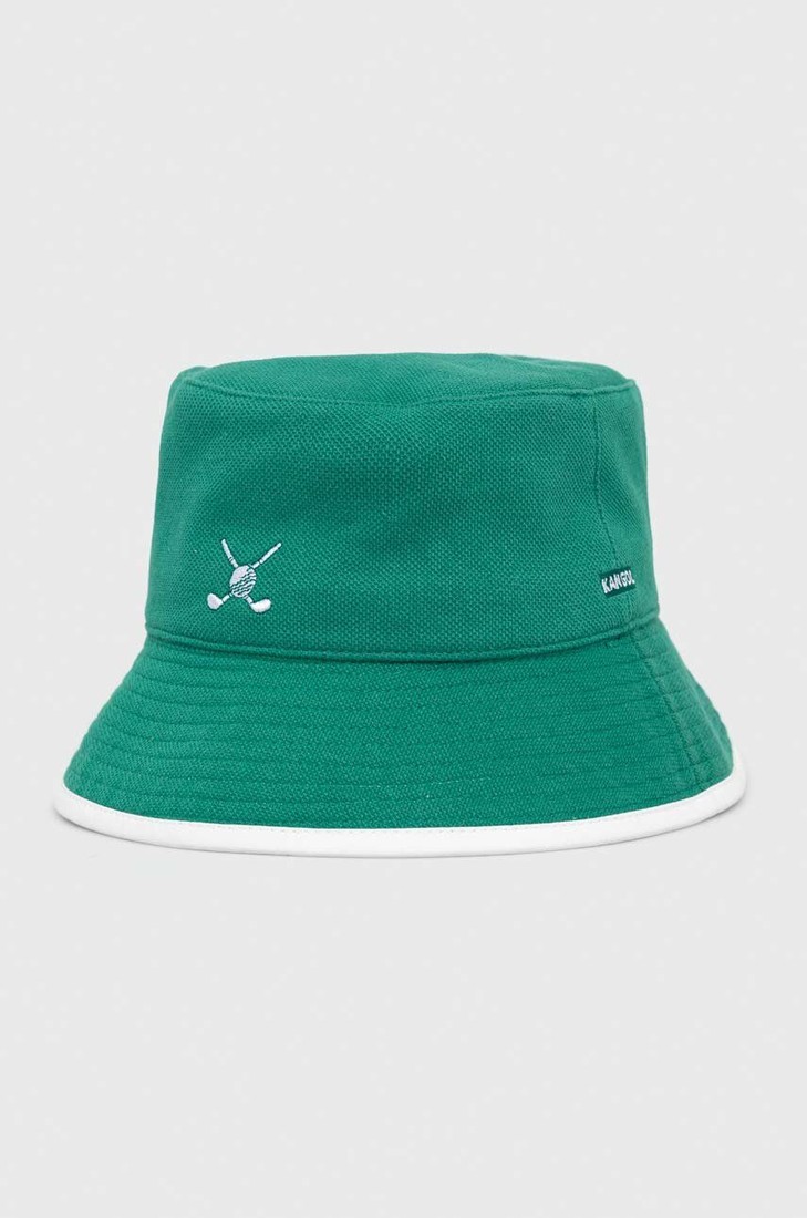 Obojstranný klobúk Kangol zelená farba