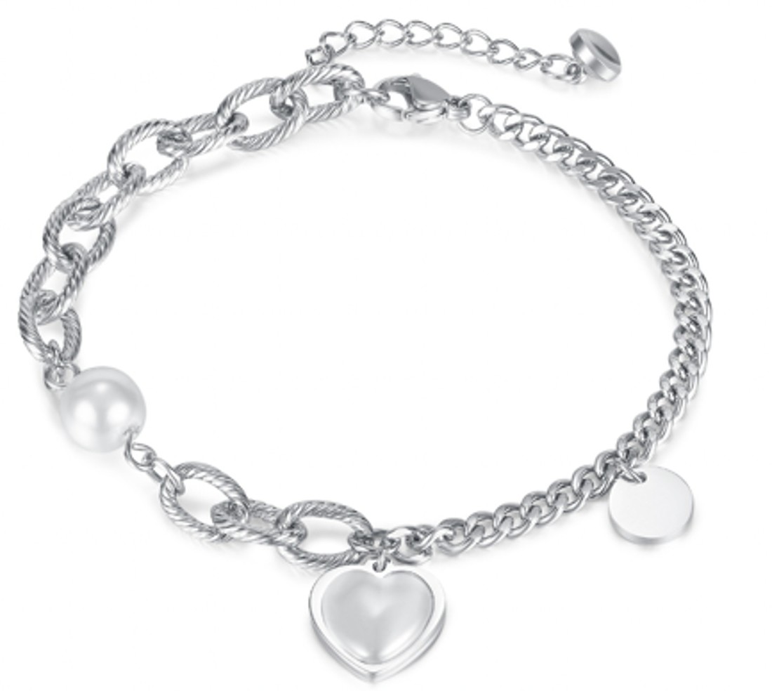 Troli Slušivý oceľový náramok s príveskami