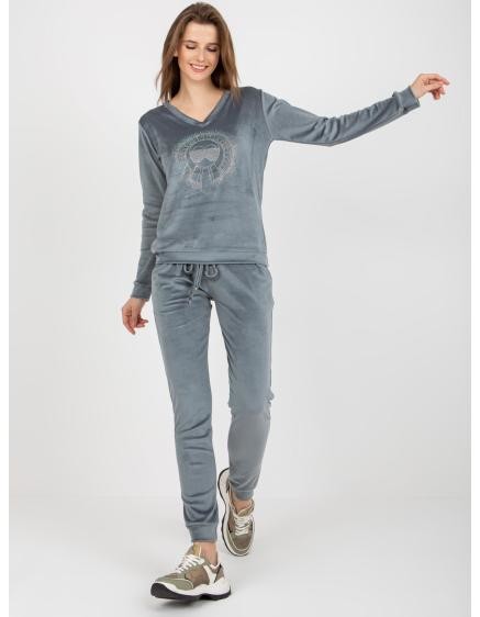 Dámska súprava s výstrihom do V STAMP modrá