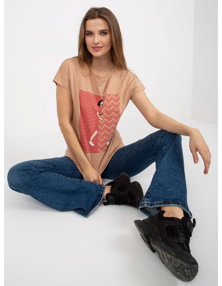 Dámske tričko s potlačou SIMEA hnedá