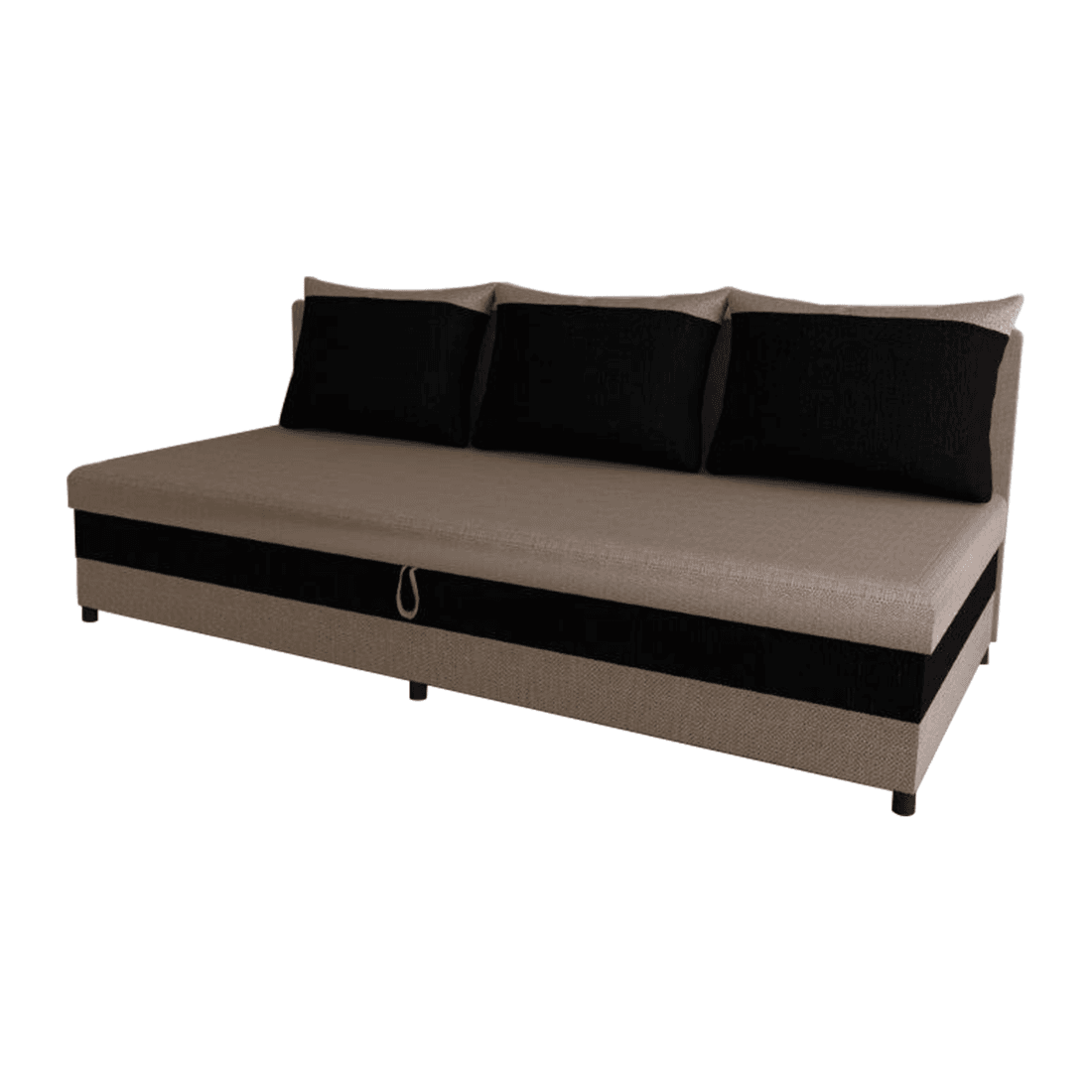 Pohovka s úložným prostorem, černá/béžová, PABLO