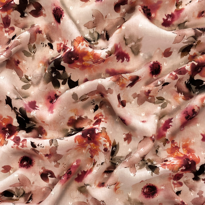 Viskóza DOBBY Flowers digital print