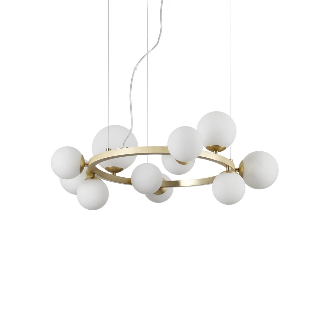 Ideal Lux Perlage svetlo mosadz/biela 11pl. Ø 73cm