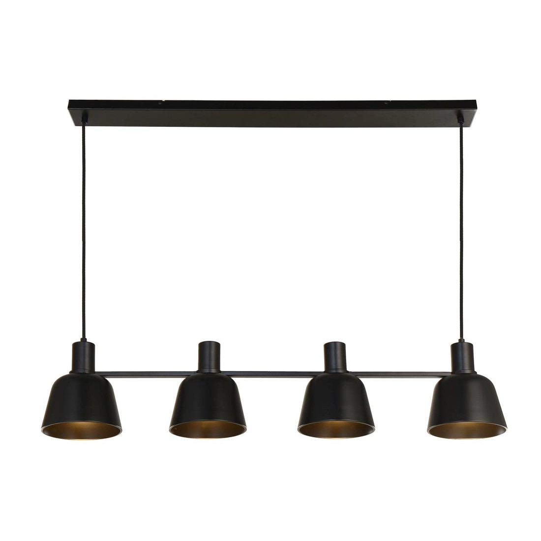 Lucande Servan závesná lampa, čierna, 4-plameňová