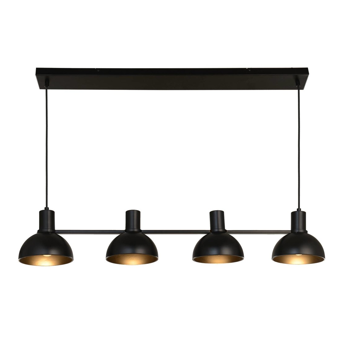 Lucande Mostrid závesná lampa, čierna, 4-plameňová