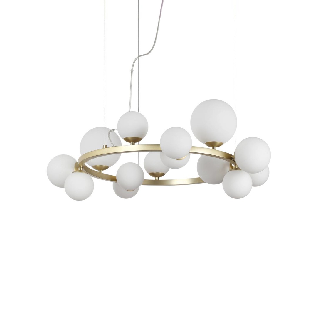 Ideal Lux Perlage svetlo mosadz/biela 14pl Ø 85 cm