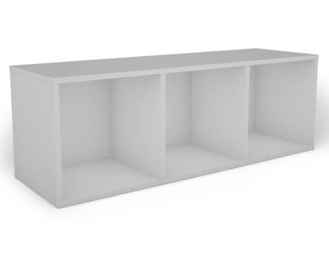 Nástenný regál s 3 priehradkami Jerry, biely%