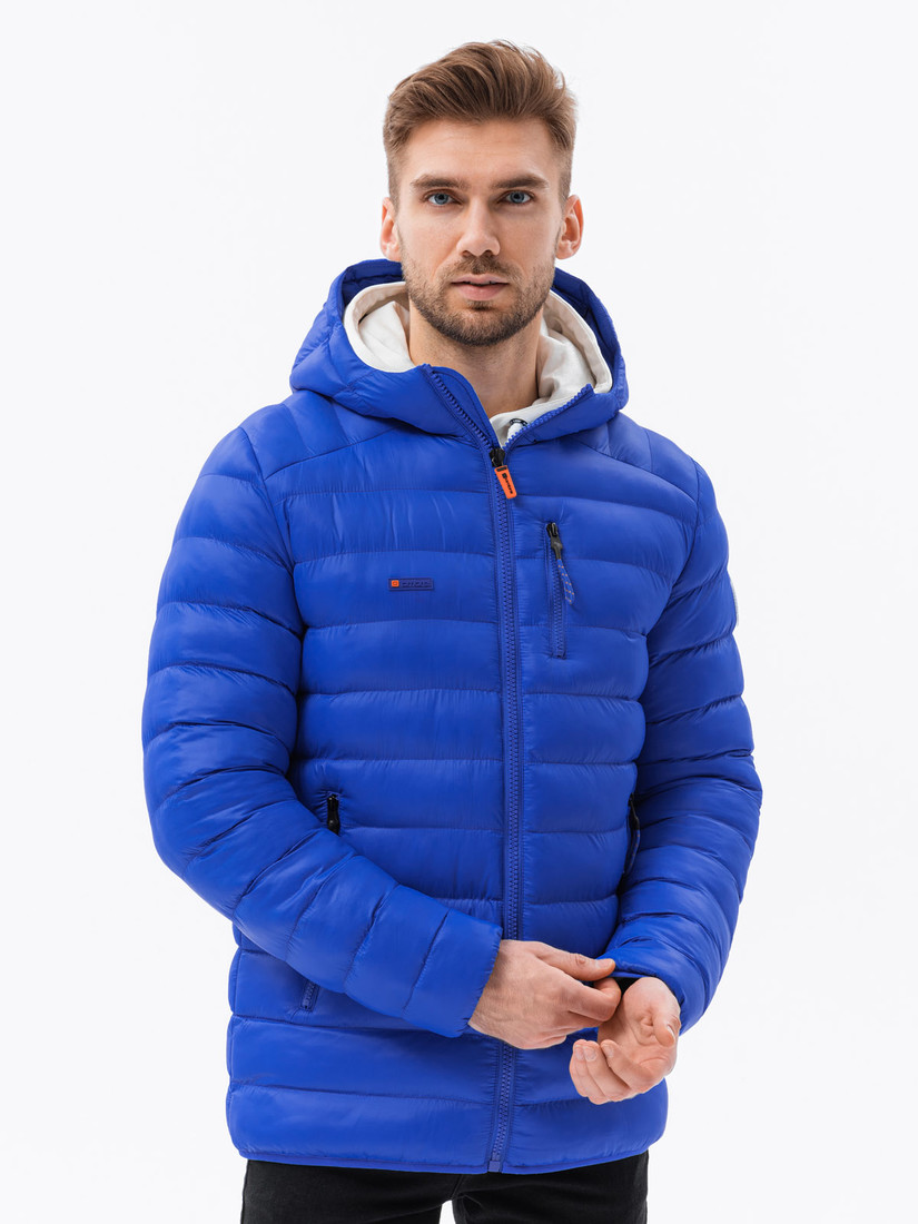 Ombre Men's quilted jacket with hood
