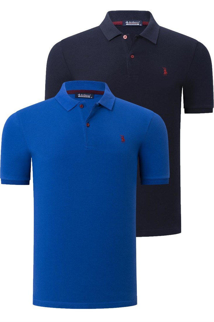 DUO SET T8561 DEWBERRY MENS TSHIRT-NAVY-SAX