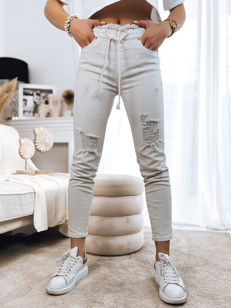 MAYO Light Beige Denim Trousers Dstreet