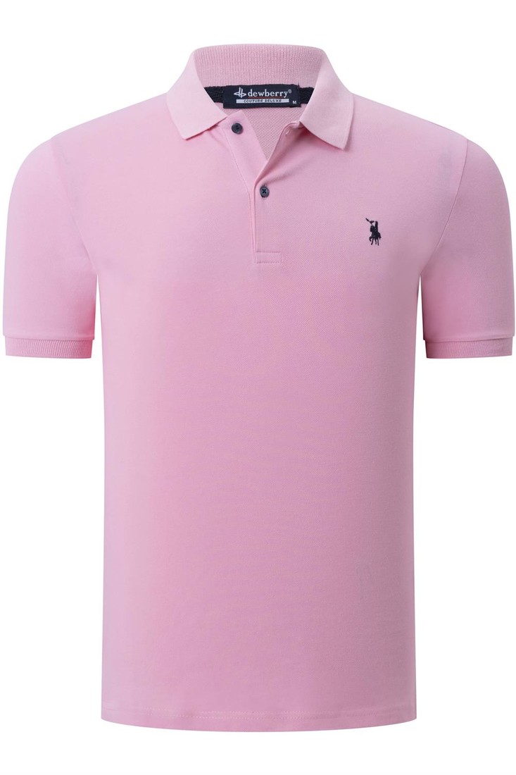 T8561 DEWBERRY MENS TSHIRT-PLAIN PINK