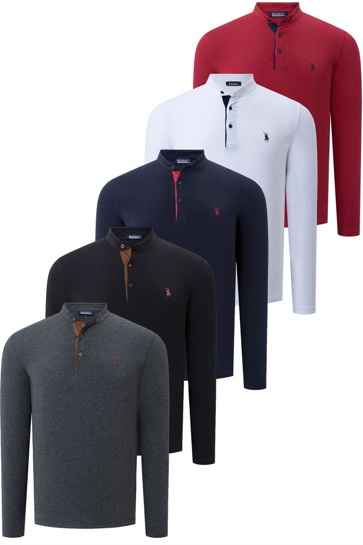 FIVE SETS V4009 DEWBERRY MENS SWEATSHIRT-BLACK-NAVY-WHITE-BURGUNDY-ANTHRACITE
