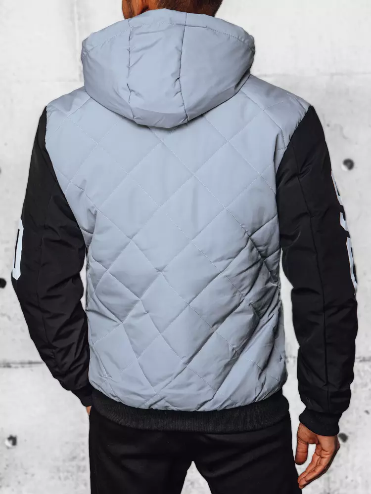 Men's Transient Grey Quilted Jacket Dstreet