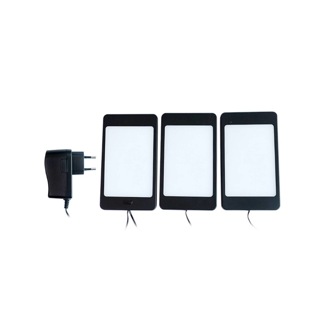 Lindby Svela podhľadové LED, sada 3 kusov, čierna