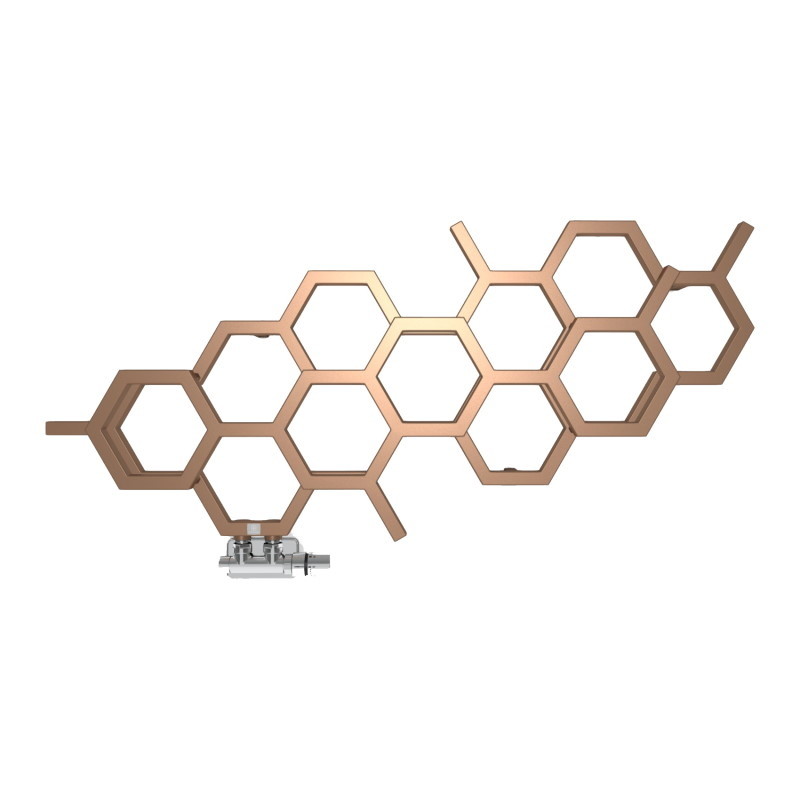 Terma Hex 821x486 vodný radiátor Bright Copper ZX
