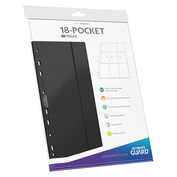 Ultimate Guard Stránka do alba Ultimate Guard 18-Pocket - Side-loading Pages - Black (10 ks)