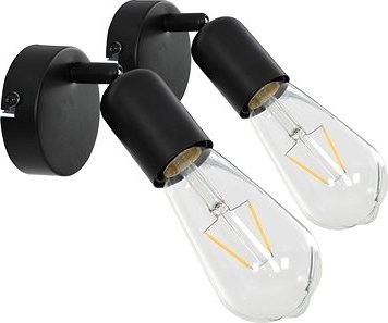 Bodové svetlá 2 ks so žhaviacimi žiarovkami 2 W čierne E27