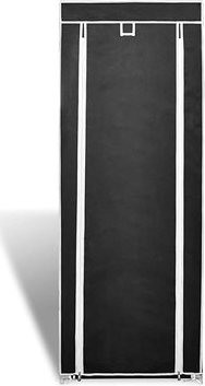 Látková skrinka na topánky s dvierkami - 57×29×162 cm - čierna