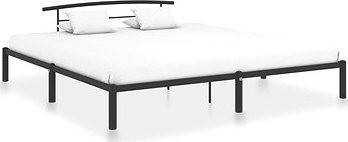 Rám postele, čierny kovový, 180 x 200 cm