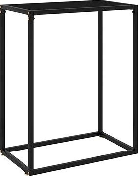 Konzolový stolík čierny 60 × 35 × 75 cm tvrdené sklo