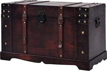 Vintage, drevená truhla, 66 × 38 × 40 cm