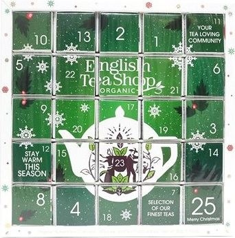 English Tea Shop Zelený adventný kalendár Puzzle 48 g, 25 ks bio ETS25