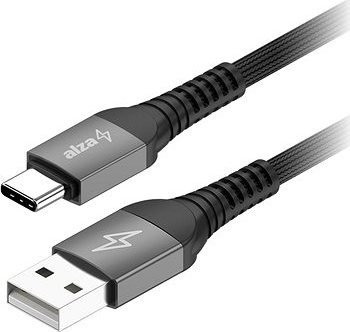 AlzaPower AluCore Ultra Durable USB-A to USB-C 2.0 PD100W 2m tmavo sivý