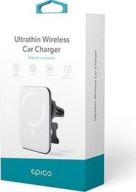 Epico Ultrathin Wireless Car Charger MagSafe compatible strieborná/biela