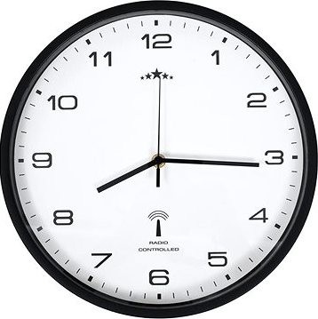 Rádiom riadené nástenné hodiny Quartz 31 cm bieločierne