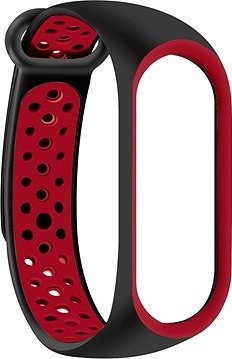 Eternico Sporty na Xiaomi Mi band 5/6/7 solid black and red