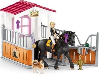 Schleich Stajňa s koňom klubová, Tori + Princess 42437