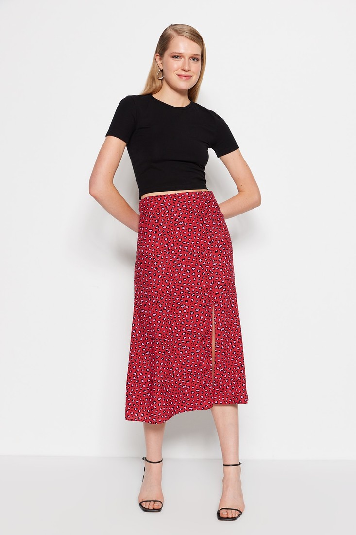Trendyol Skirt - Red - Midi