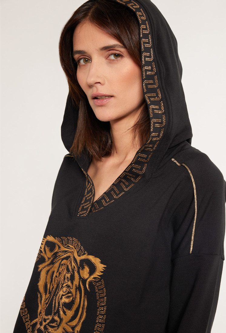 MONNARI Woman's Sweatshirts Women's Sweatshirt With Rhinestone Application