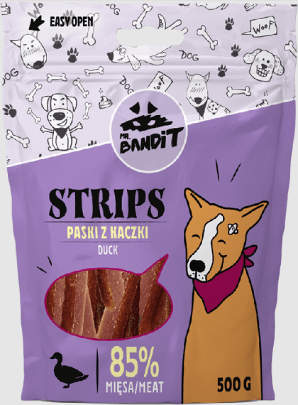 Pamlsok Mr. Bandit duck strips 500g