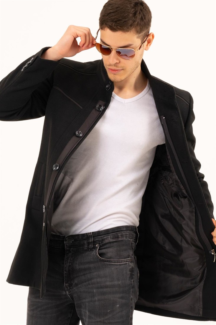 PLT8369 DEWBERRY COAT-PLAIN BLACK