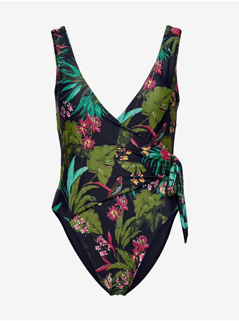 Black Women's One-Piece Swimwear with ONLY Julie Pattern - Women