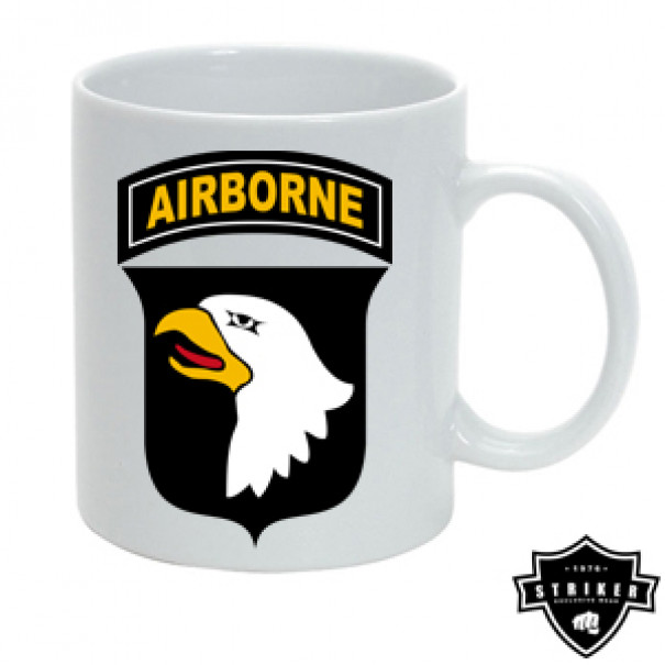 Hrnček Striker USA 101. Airborne - biely