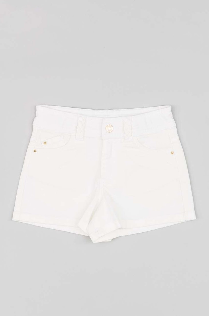 Detské bavlnené šortky zippy biela farba, vzorované