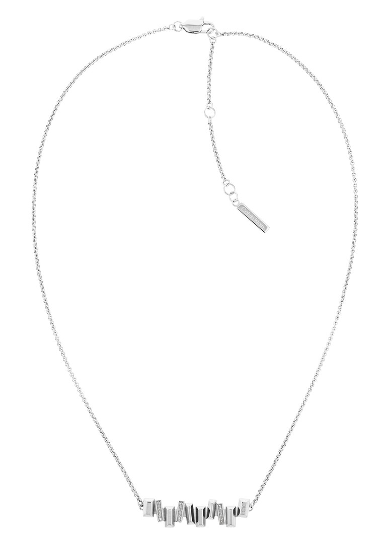 Calvin Klein Slušivý oceľový náhrdelník s kryštálmi Luster 35000228