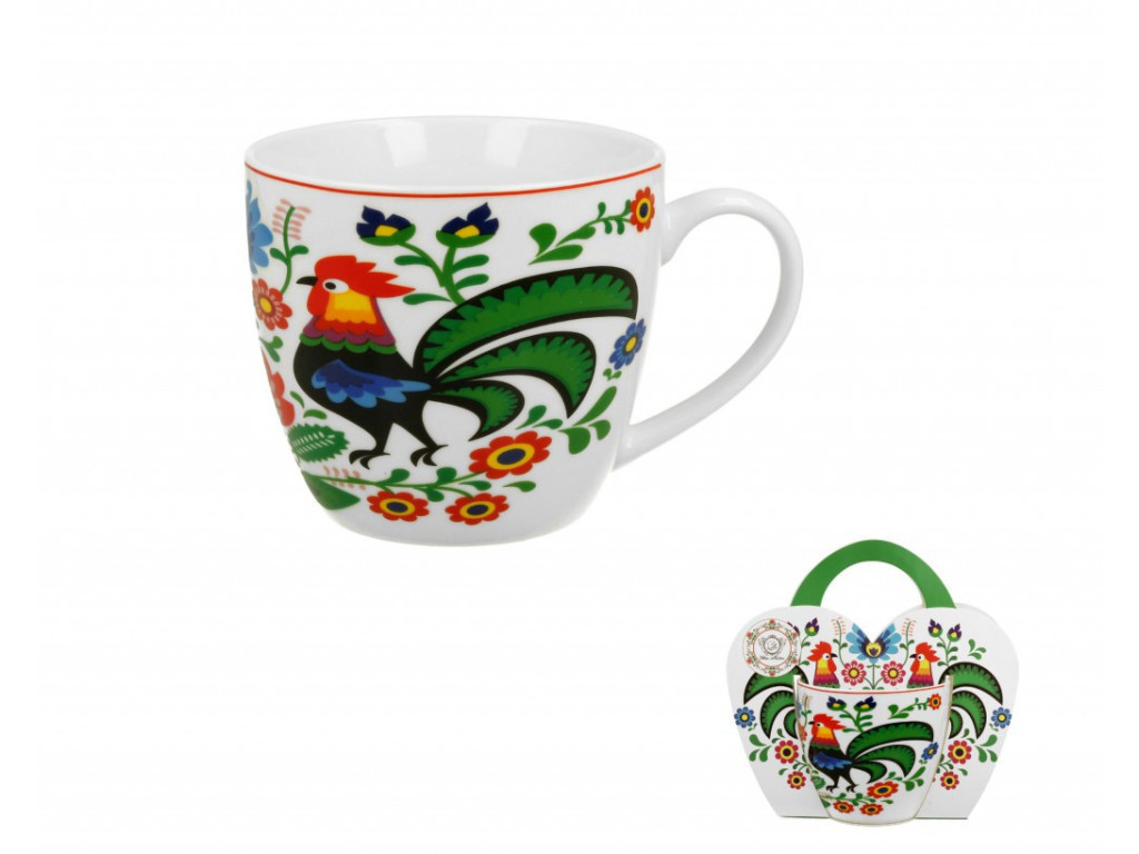 DUO - Hrnček 460ml Koguty Folk