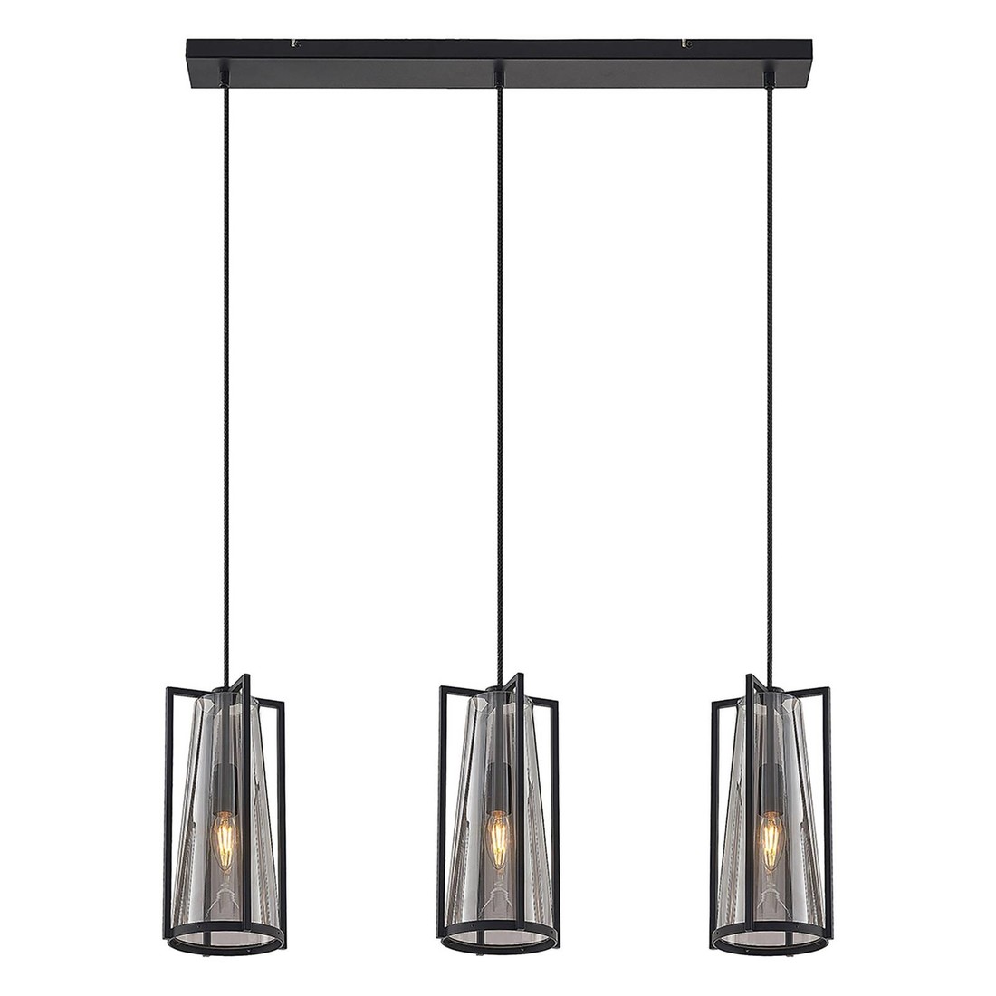 Lucande Rufina závesná lampa, 3-pl., podlhovastá