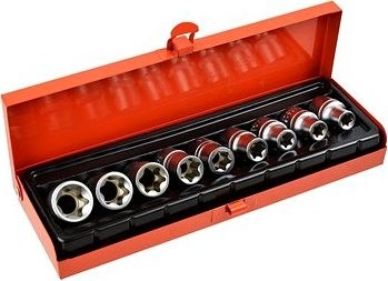 GEKO Sada hlavíc torx, 9 ks, 4 – 14 mm, 1/2