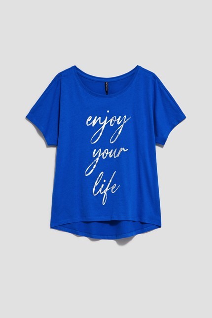 Cotton blouse with inscription