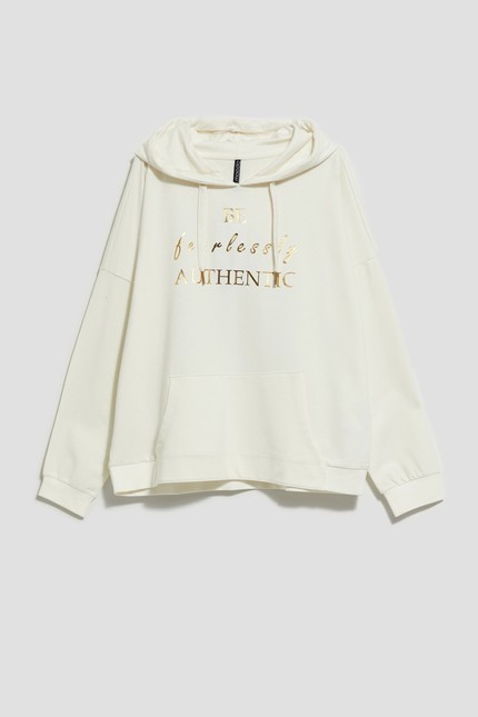 Hoodie with decorative lettering