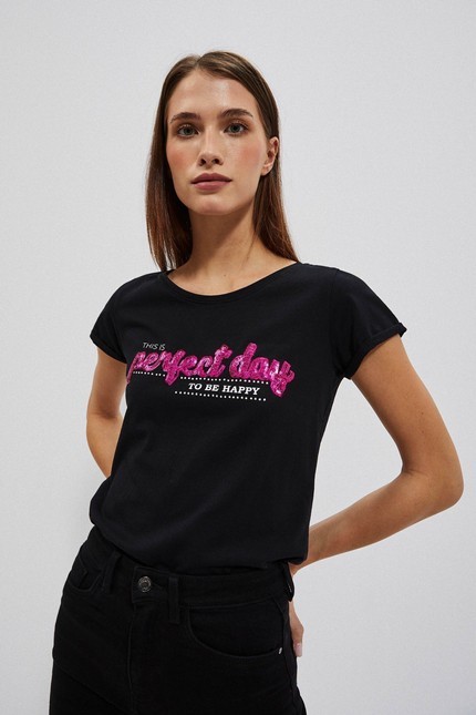 WOMEN'S T-SHIRT L-TS-4020 BLACK